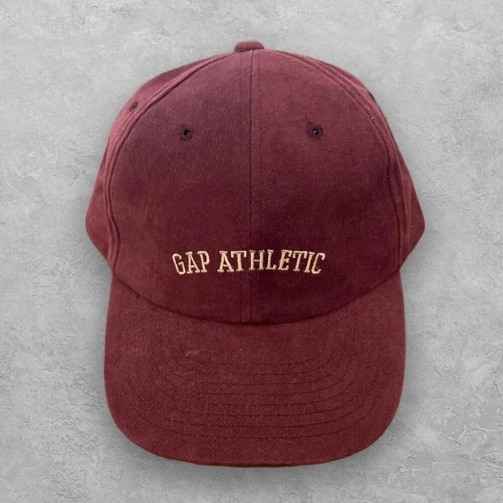 Vintage 90s Gap Athletic Spellout Dad Hat Burgundy M/L Unisex